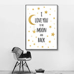 to the moon and back wall art