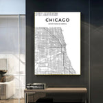 chicago l map wall art