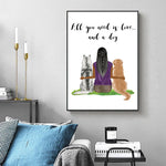 all you need is love and a dog wall art