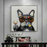 bulldog pop art canvas