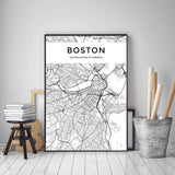 boston map canvas