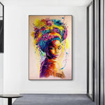 afro woman canvas
