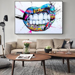 canvas lips painting