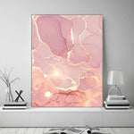 pink and gold marble wall art