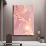 pink and gold marble wall art