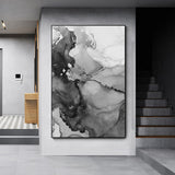 black and white marble wall art