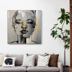 female face abstract canvas