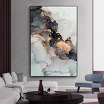 black and gold marble wall art