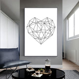 geometric heart wall art