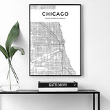 map of chicago wall art