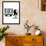 banksy barcode leopard print